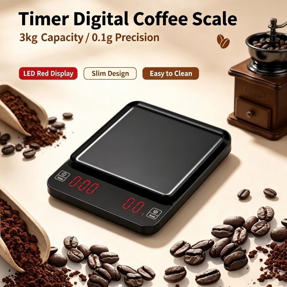Electronics & Tech Gadgets - Timbangan Kopi Digital Presisi Tinggi 3kg/0.1g,