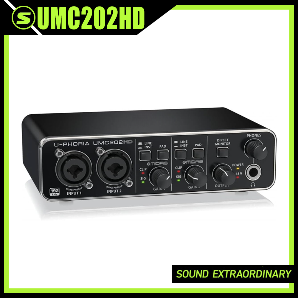 Usb Sound Card External - UMC202HD Penguat Mikrofon Rekaman Langsung Kartu