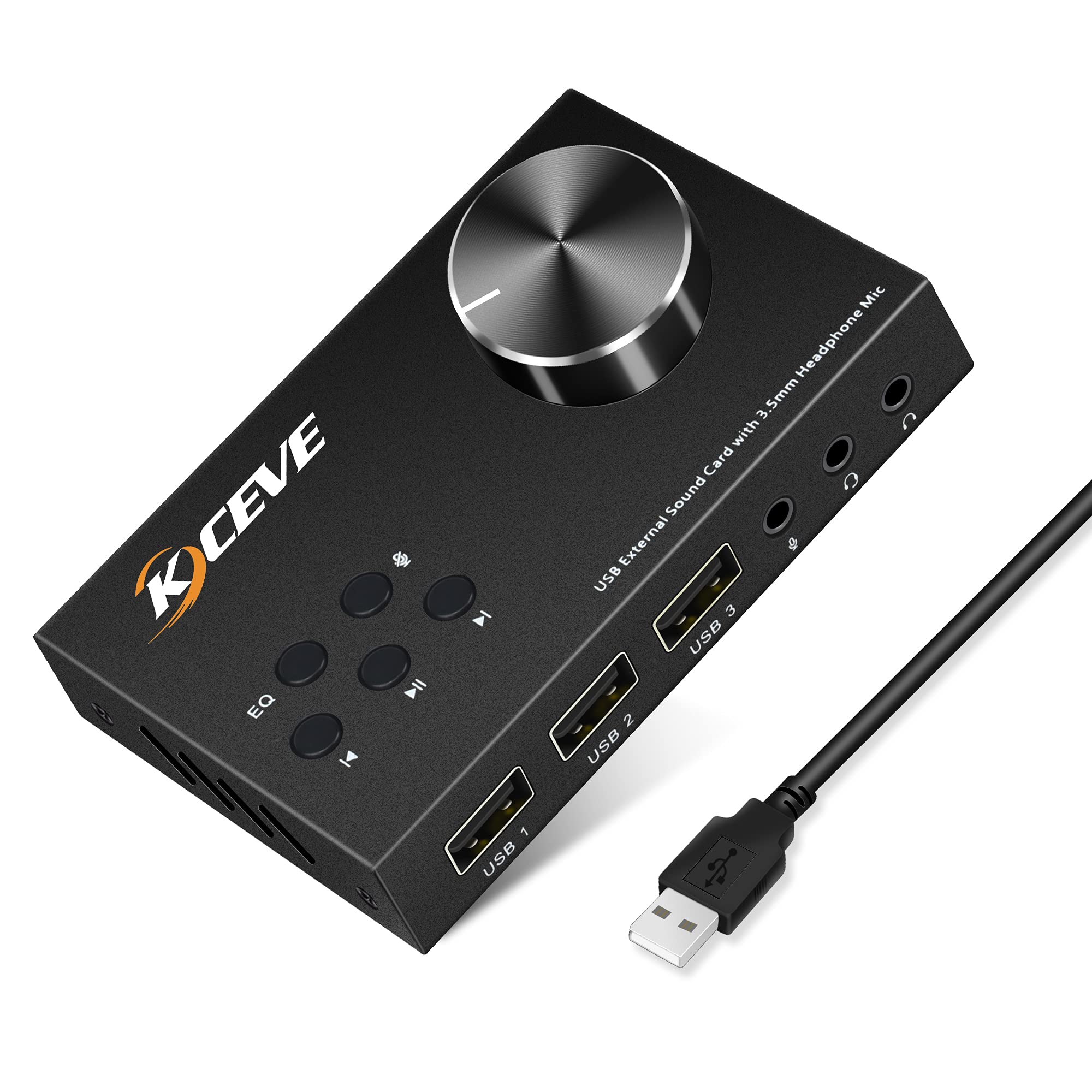Usb Sound Card External - Kartu Suara Eksternal dengan Kontrol Volume,