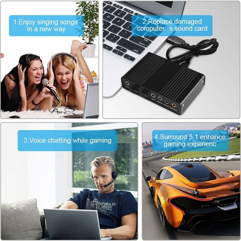 AA19 Kartu Suara Optik USB 6 S - Usb Sound Card External ulasan dan harga